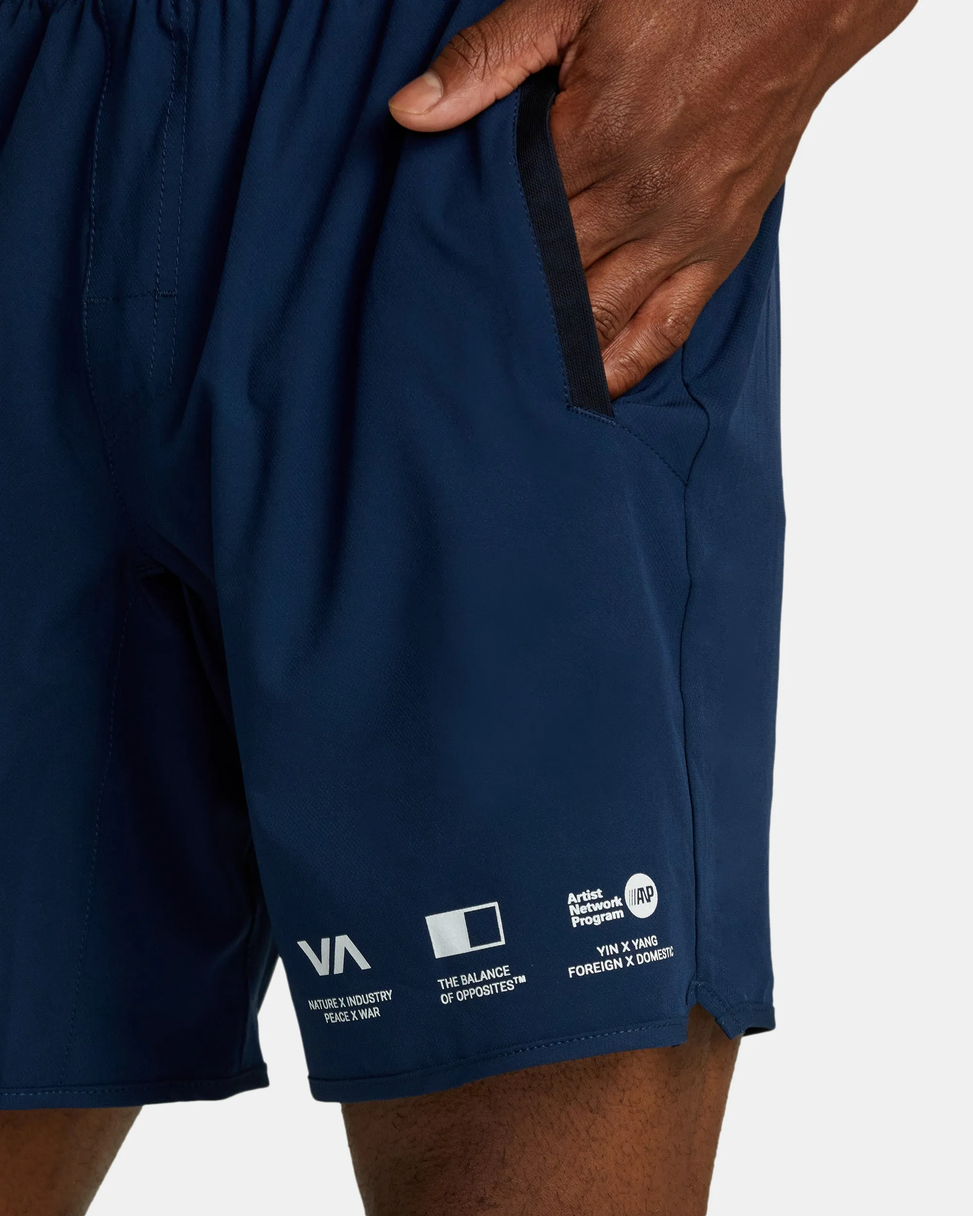 Yogger Stretch 17" Athletic Shorts - Navy Credits