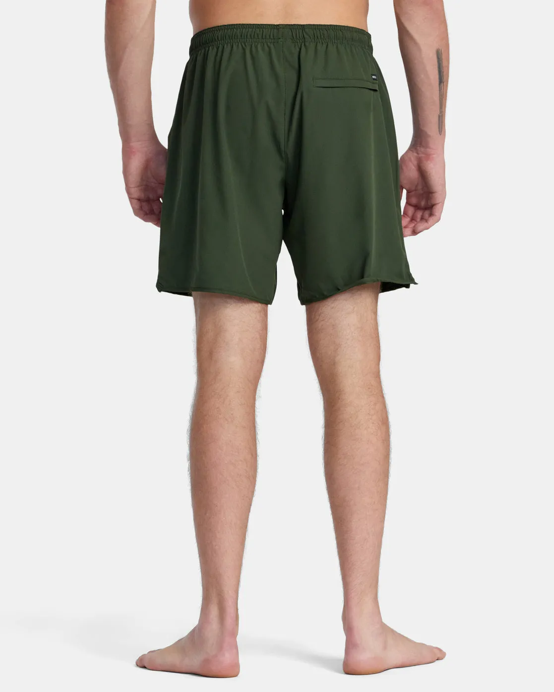 Yogger Stretch Elastic Waist Shorts 17" - Dark Olive