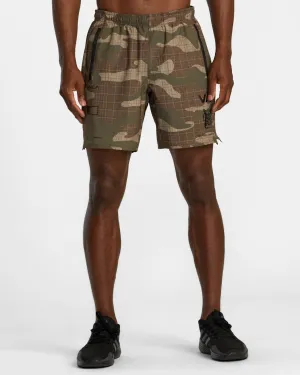 Yogger Stretch Elastic Waist Shorts 17" - Desert Camo