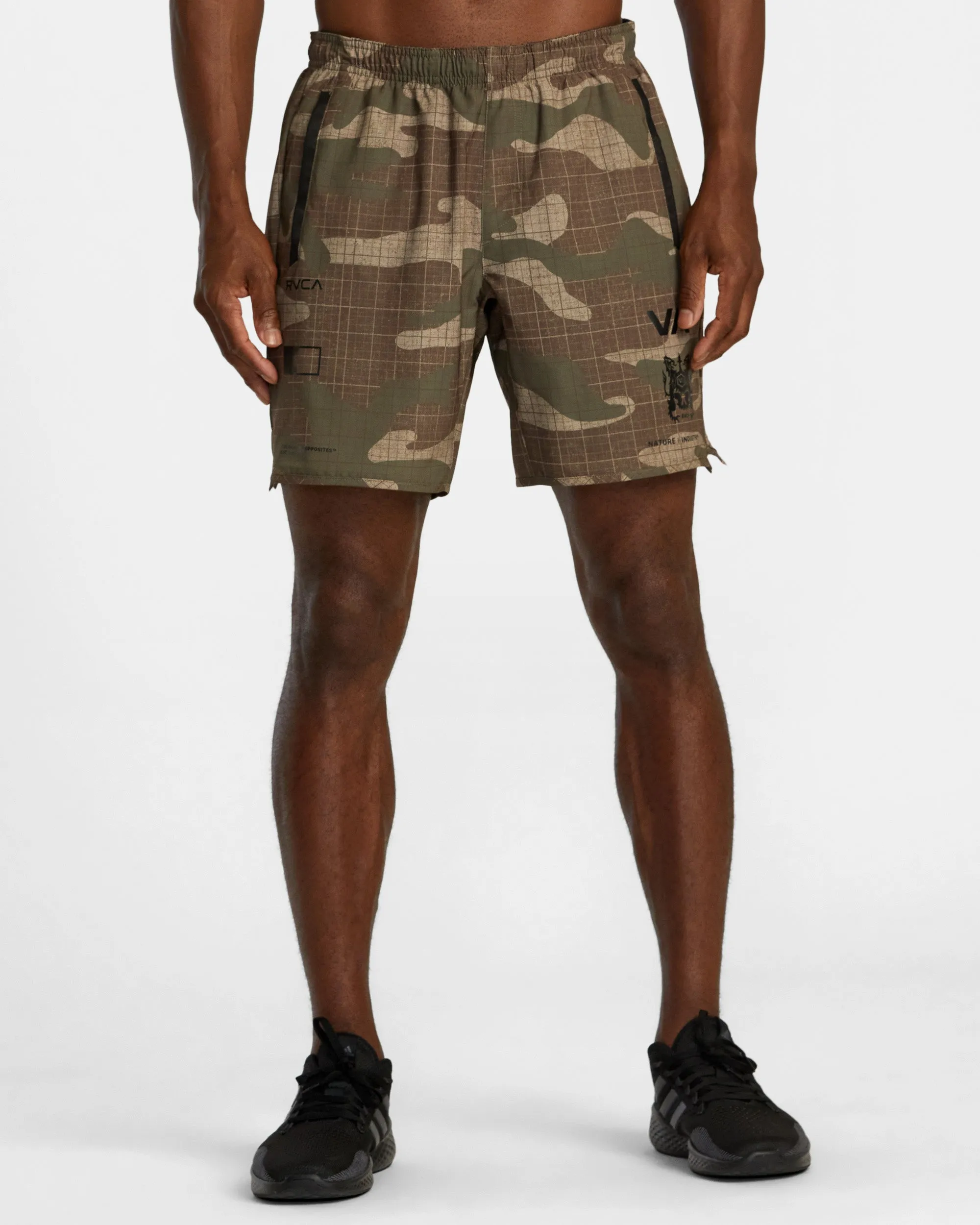 Yogger Stretch Elastic Waist Shorts 17" - Desert Camo
