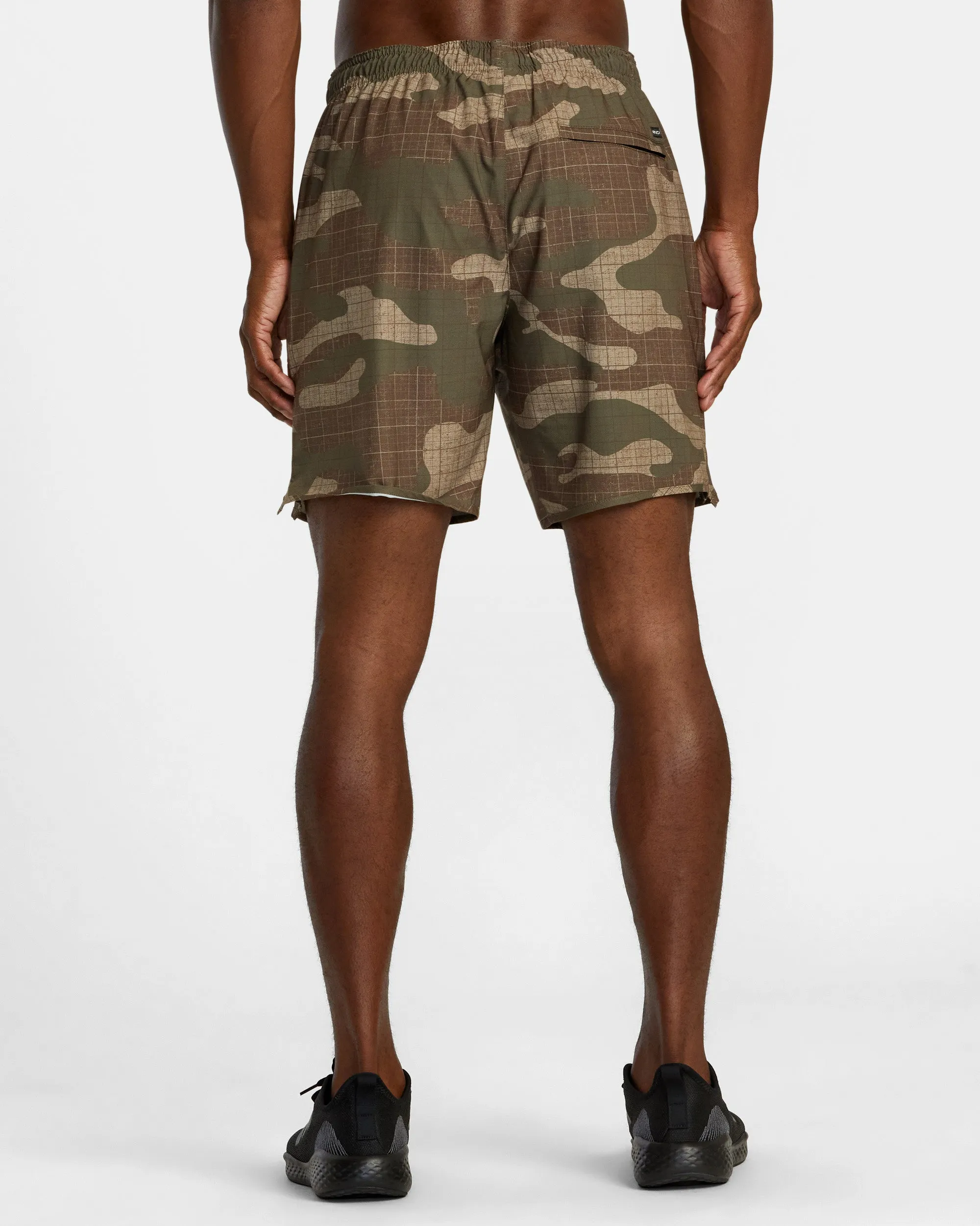 Yogger Stretch Elastic Waist Shorts 17" - Desert Camo