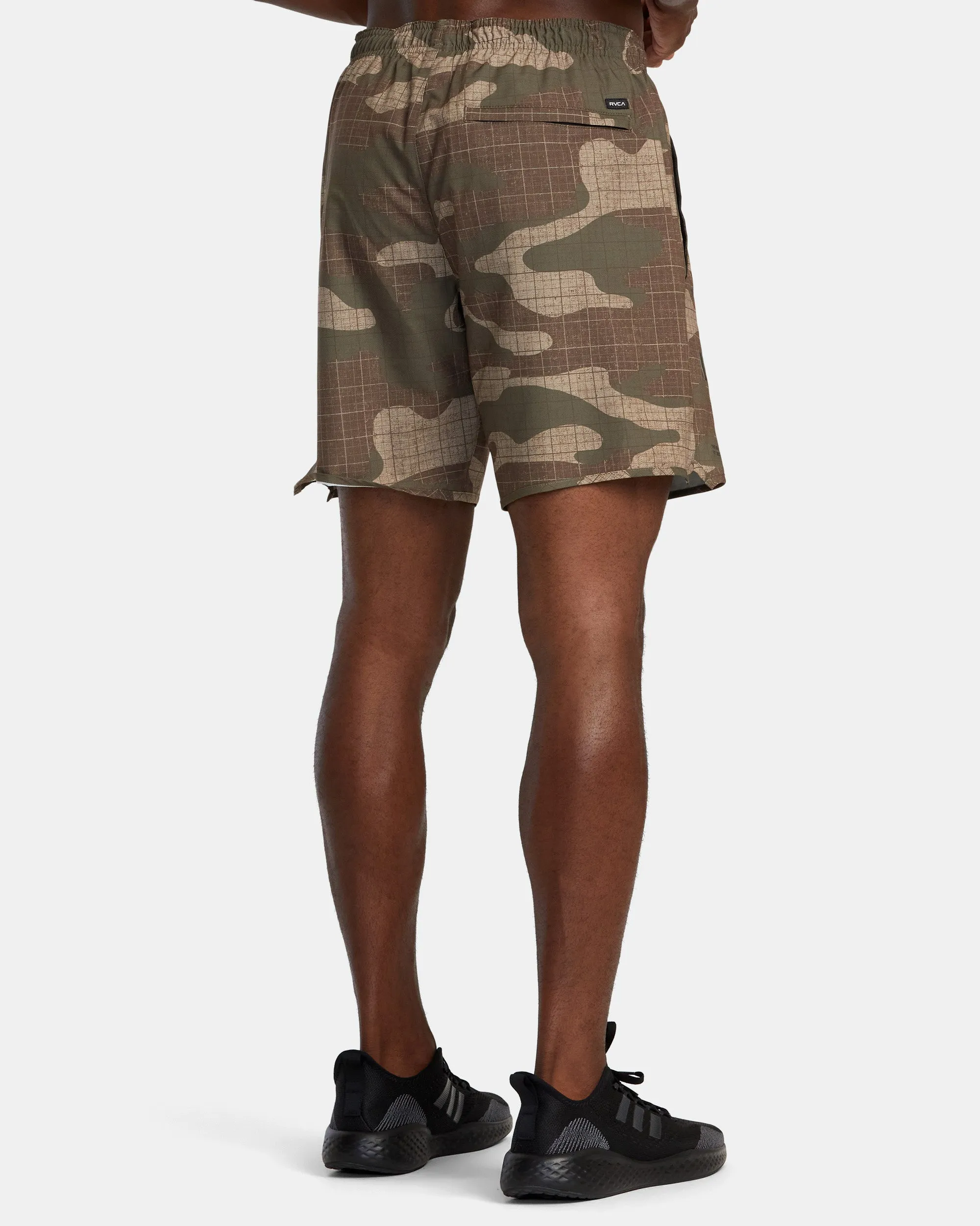 Yogger Stretch Elastic Waist Shorts 17" - Desert Camo