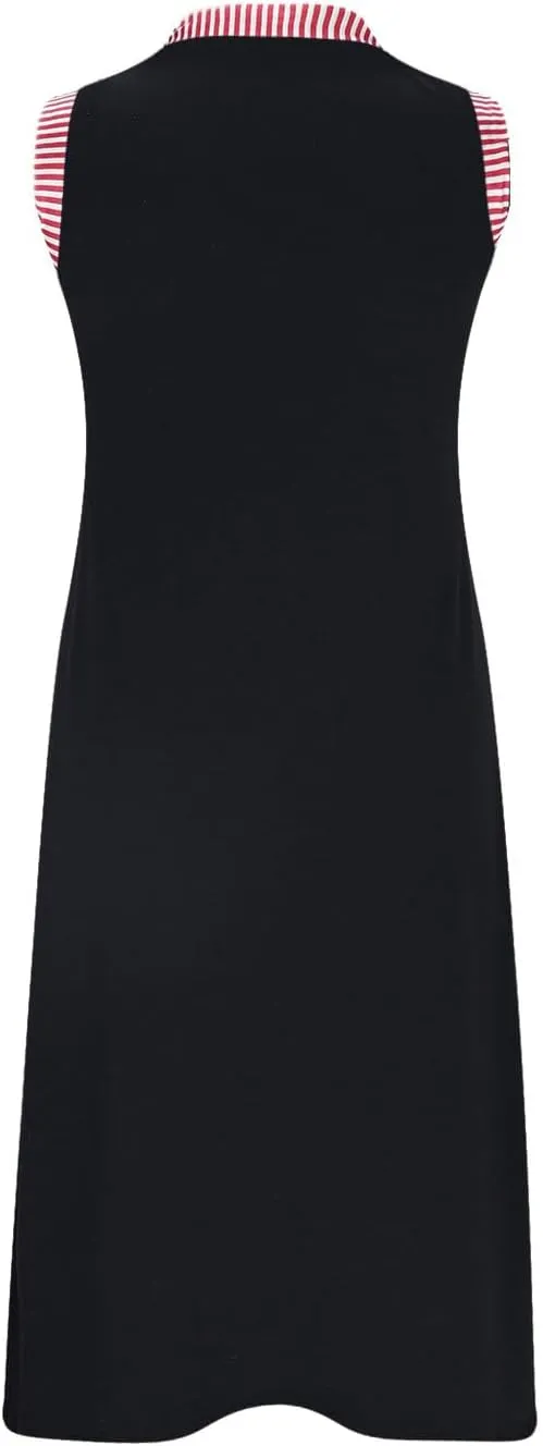 YRAETENM Summer Dresses for Women Casual Crewneck Beach Sundress Vacation Sleeveless Tank Dress Loose Coverup Mini Dresses