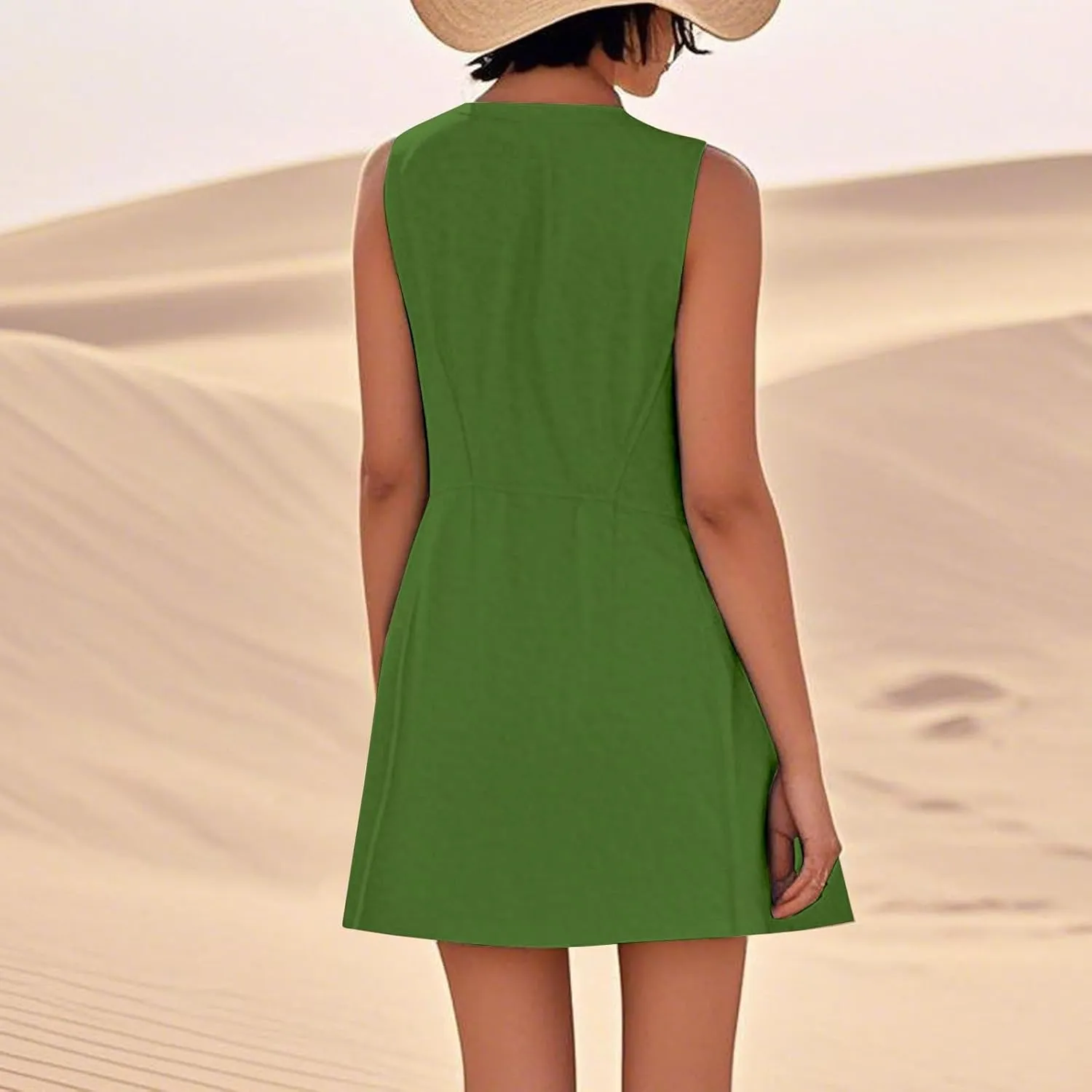 ZYXTIM Women's Summer Casual Tank Midi Dress with Pockets Plus Size Loose Fit Comfy T Shirt Dresses Flowy Beach Sundresses